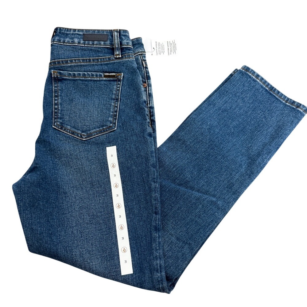 Volcom‎ Girlfriend Fit High Rise Ankle Jeans Medium Wash Women Size 28